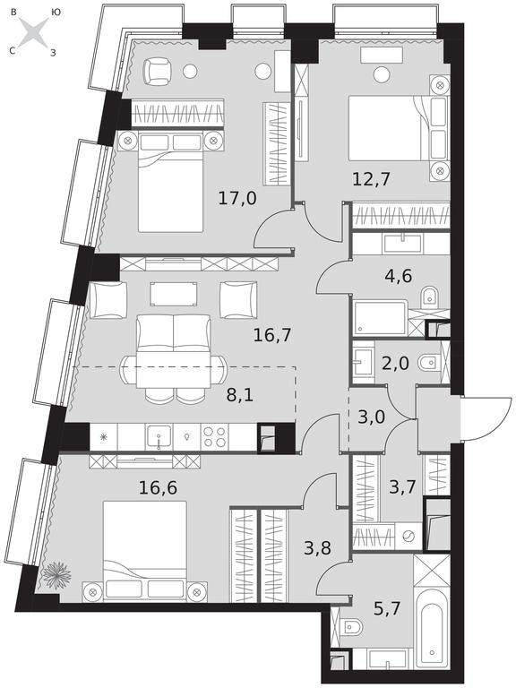 4-BD Apartment Sale, 93.9平方米 at Sydney City, Shenogina Street, 2, Moscow, Russia #1 4-BD Apartment Sale, 93.9平方米 at Sydney City, Shenogina Street, 2, Moscow, Russia #1