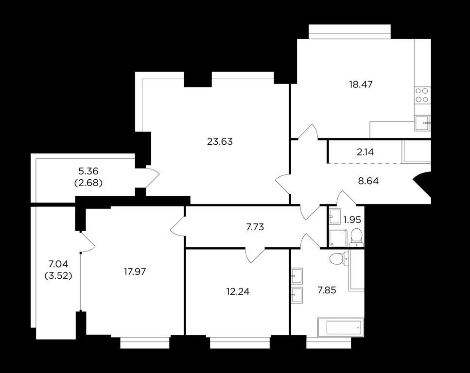 3-BD Apartment Sale, 107.5平方米 at RiverSky, Vostochnaya Street, 4Ак1, Moscow, Russia #2 3-BD Apartment Sale, 107.5平方米 at RiverSky, Vostochnaya Street, 4Ак1, Moscow, Russia #2