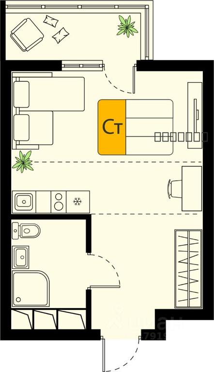 Apartment Sale, 23.39 sq. m. at Khimki Taym, mikrorayon Planernaya, Khimki, Moscow Region, Russia #1