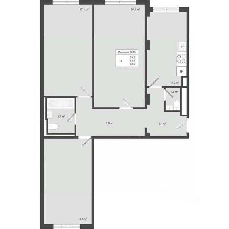 2-BD Apartment Sale, 82.5平方米 at Iakovlevo, ZhK Yakovlevo, kvartal № 145, Troitsk District, Moscow, Russia #1 2-BD Apartment Sale, 82.5平方米 at Iakovlevo, ZhK Yakovlevo, kvartal № 145, Troitsk District, Moscow, Russia #1