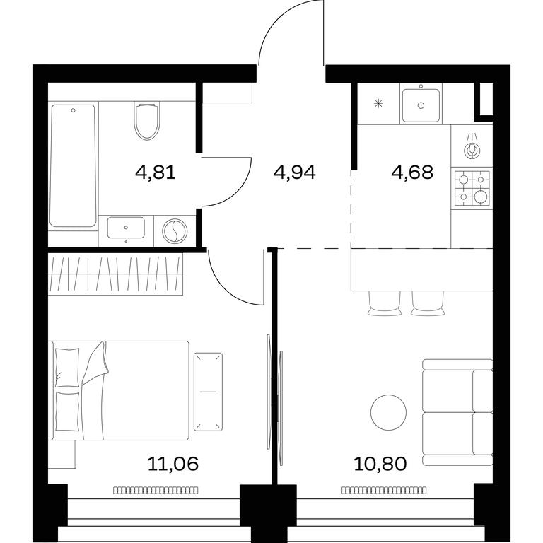Apartment Sale, 36.29 sq. m. at Nova, Bratyev Fonchenko Street, вл21, Moscow, Russia #1 Apartment Sale, 36.29 sq. m. at Nova, Bratyev Fonchenko Street, вл21, Moscow, Russia #1