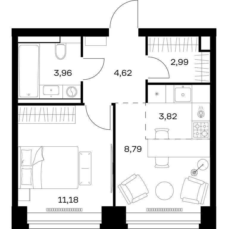Apartment Sale, 35.36 sq. m. at Nova, Bratyev Fonchenko Street, вл21, Moscow, Russia #1 Apartment Sale, 35.36 sq. m. at Nova, Bratyev Fonchenko Street, вл21, Moscow, Russia #1