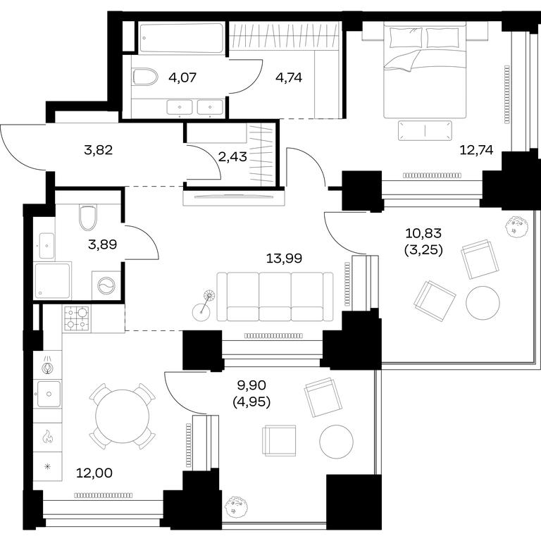 Apartment Sale, 65.88 sq. m. at Nova, Bratyev Fonchenko Street, вл21, Moscow, Russia #1 Apartment Sale, 65.88 sq. m. at Nova, Bratyev Fonchenko Street, вл21, Moscow, Russia #1