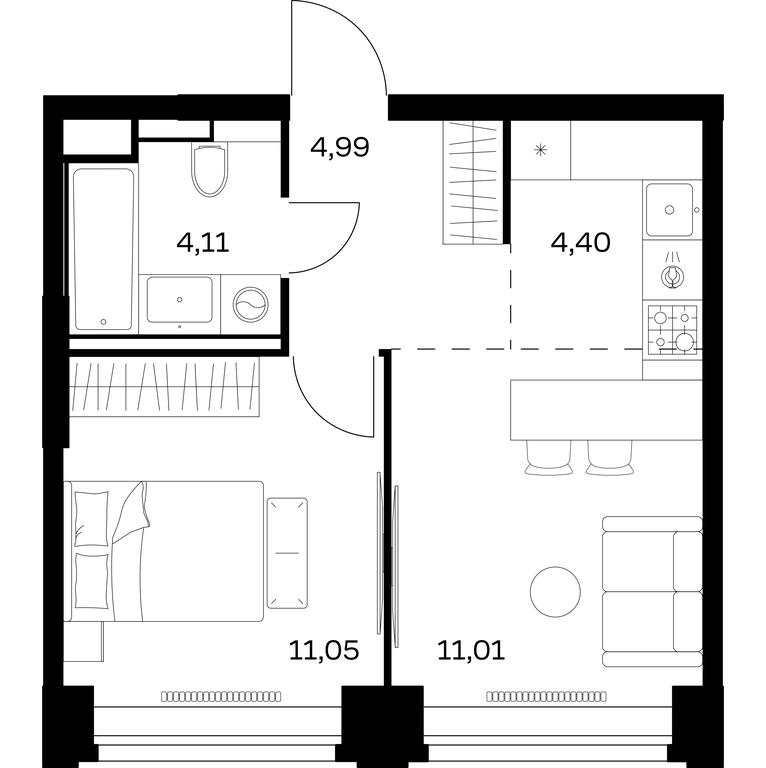 Apartment Sale, 35.56 sq. m. at Nova, Bratyev Fonchenko Street, вл21, Moscow, Russia #1 Apartment Sale, 35.56 sq. m. at Nova, Bratyev Fonchenko Street, вл21, Moscow, Russia #1
