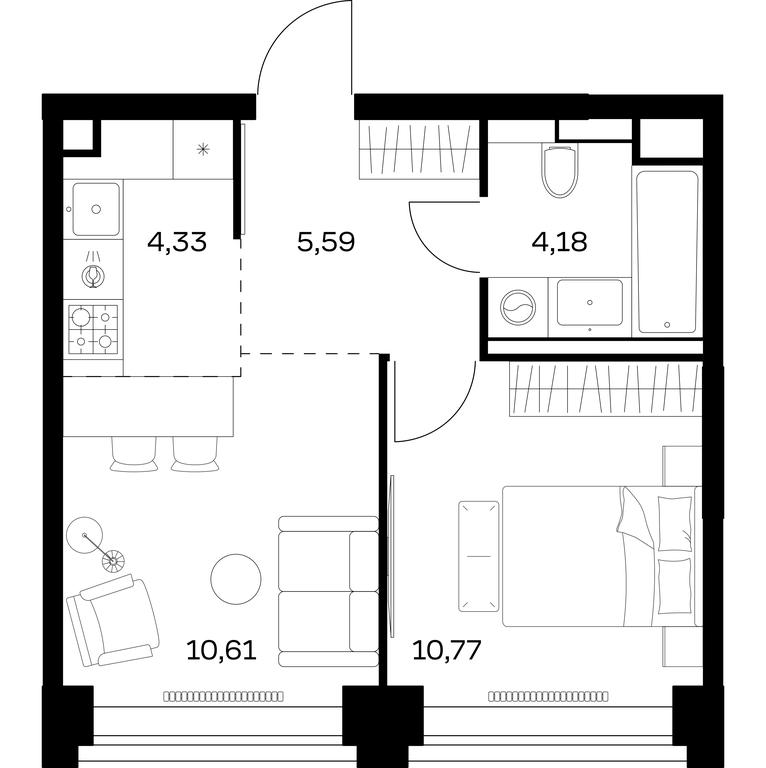 Apartment Sale, 35.48 sq. m. at Nova, Bratyev Fonchenko Street, вл21, Moscow, Russia #1 Apartment Sale, 35.48 sq. m. at Nova, Bratyev Fonchenko Street, вл21, Moscow, Russia #1