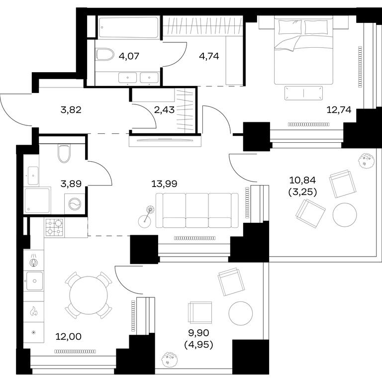 Apartment Sale, 65.88 sq. m. at Nova, Bratyev Fonchenko Street, вл21, Moscow, Russia #1 Apartment Sale, 65.88 sq. m. at Nova, Bratyev Fonchenko Street, вл21, Moscow, Russia #1