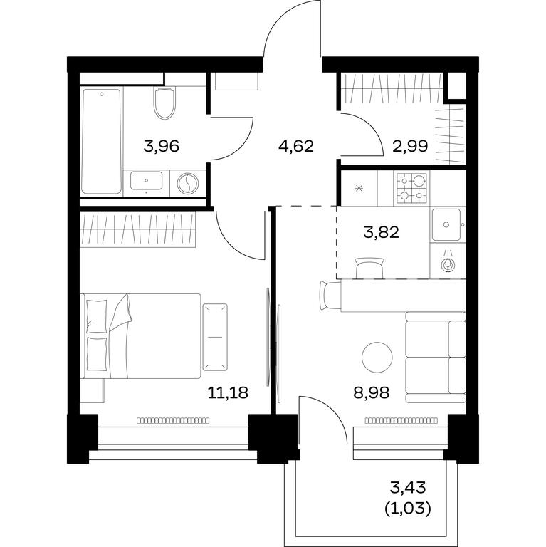 Apartment Sale, 36.58 sq. m. at Nova, Bratyev Fonchenko Street, вл21, Moscow, Russia #1 Apartment Sale, 36.58 sq. m. at Nova, Bratyev Fonchenko Street, вл21, Moscow, Russia #1