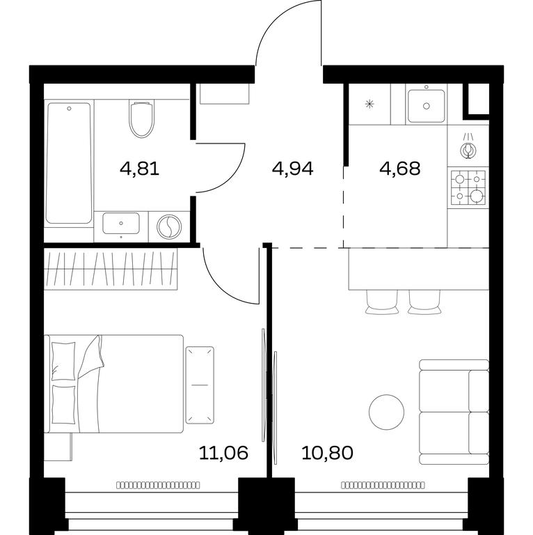 Apartment Sale, 36.29 sq. m. at Nova, Bratyev Fonchenko Street, вл21, Moscow, Russia #1 Apartment Sale, 36.29 sq. m. at Nova, Bratyev Fonchenko Street, вл21, Moscow, Russia #1