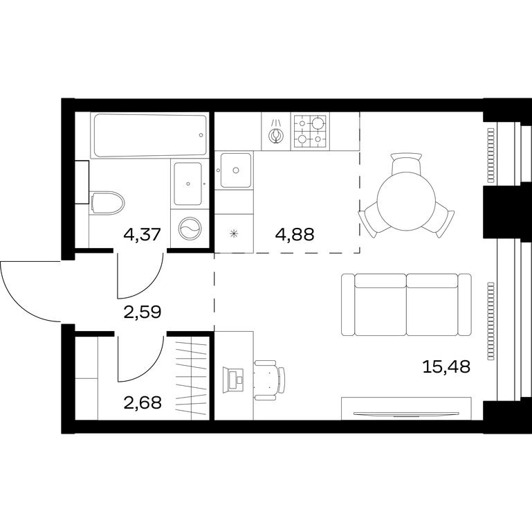 Apartment Sale, 30 sq. m. at Nova, Bratyev Fonchenko Street, вл21, Moscow, Russia #1 Apartment Sale, 30 sq. m. at Nova, Bratyev Fonchenko Street, вл21, Moscow, Russia #1