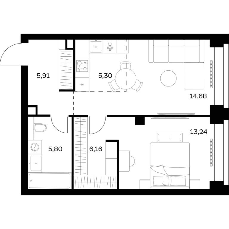 Apartment Sale, 51.09 sq. m. at Nova, Bratyev Fonchenko Street, вл21, Moscow, Russia #1 Apartment Sale, 51.09 sq. m. at Nova, Bratyev Fonchenko Street, вл21, Moscow, Russia #1