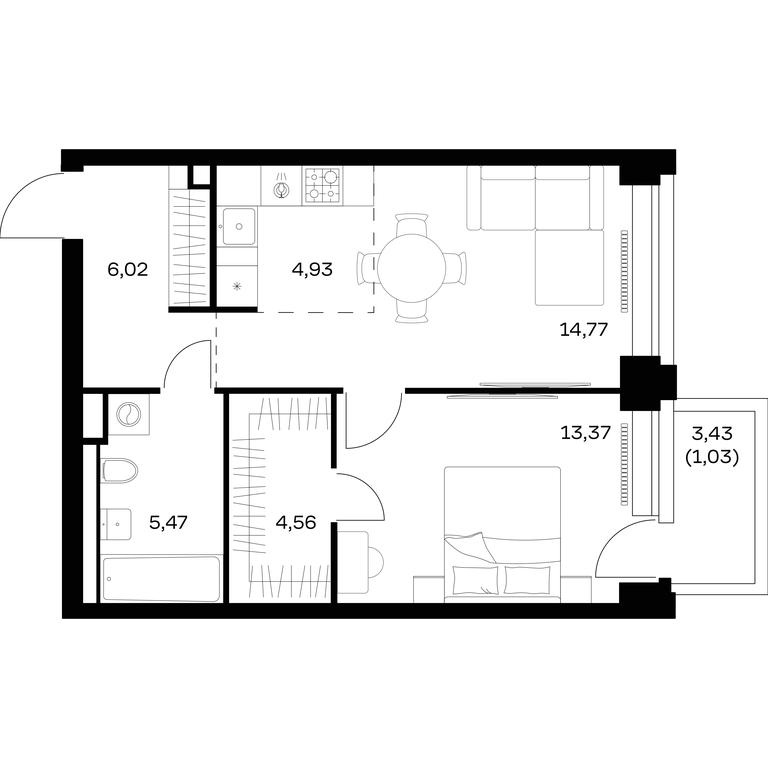 Apartment Sale, 50.15 sq. m. at Nova, Bratyev Fonchenko Street, вл21, Moscow, Russia #1 Apartment Sale, 50.15 sq. m. at Nova, Bratyev Fonchenko Street, вл21, Moscow, Russia #1
