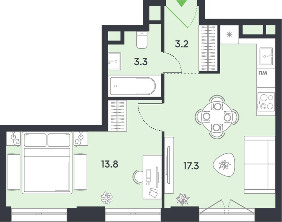1-BD Apartment Sale, 37.6 sq. m. at balance, Ryazansky Avenue, Moscow, Russia #1 1-BD Apartment Sale, 37.6 sq. m. at balance, Ryazansky Avenue, Moscow, Russia #1