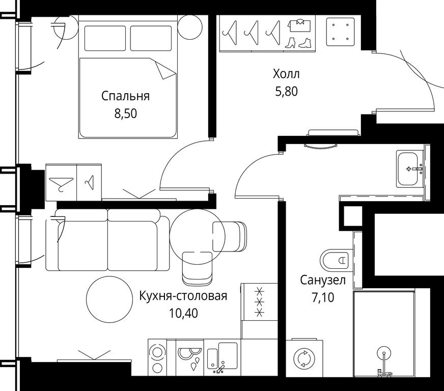 Продажа 1-комн. квартиры, 31,8 м² в ЖК «VEER», Верейская улица, Москва, Россия #1 Продажа 1-комн. квартиры, 31,8 м² в ЖК «VEER», Верейская улица, Москва, Россия #1