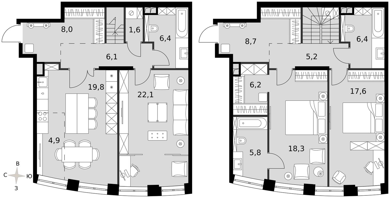 4-BD Apartment Sale, 139.1平方米 at Sydney City, Shenogina Street, 2, Moscow, Russia #1