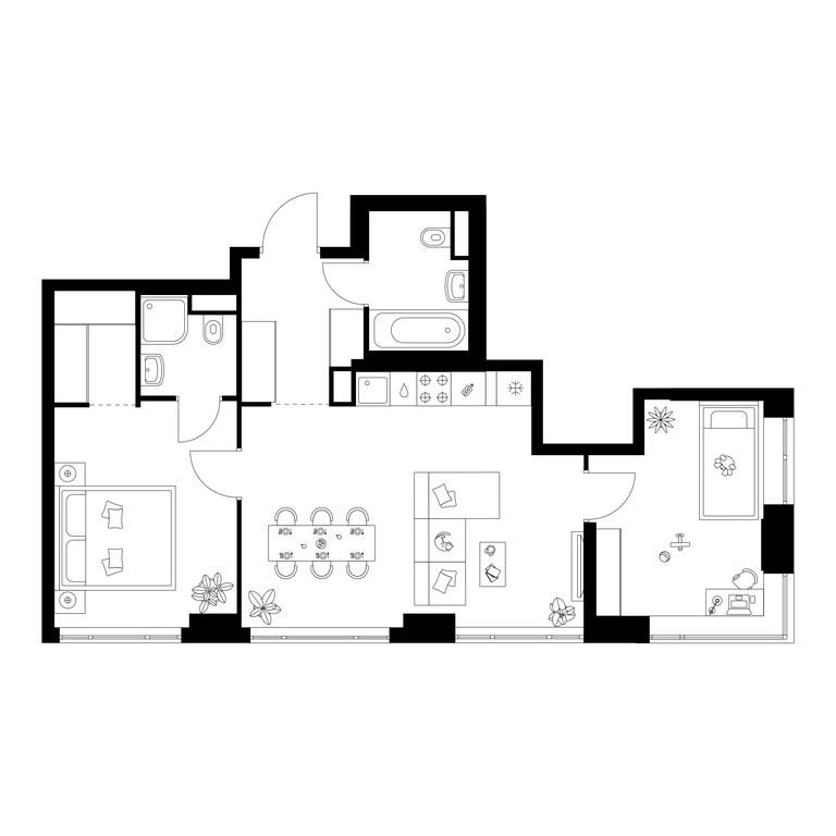 2-BD Apartment Sale, 57.8平方米 at Kavkazskiy Bulvar 51, Kavkazsky Boulevard, 51с3, Moscow, Russia #1 2-BD Apartment Sale, 57.8平方米 at Kavkazskiy Bulvar 51, Kavkazsky Boulevard, 51с3, Moscow, Russia #1