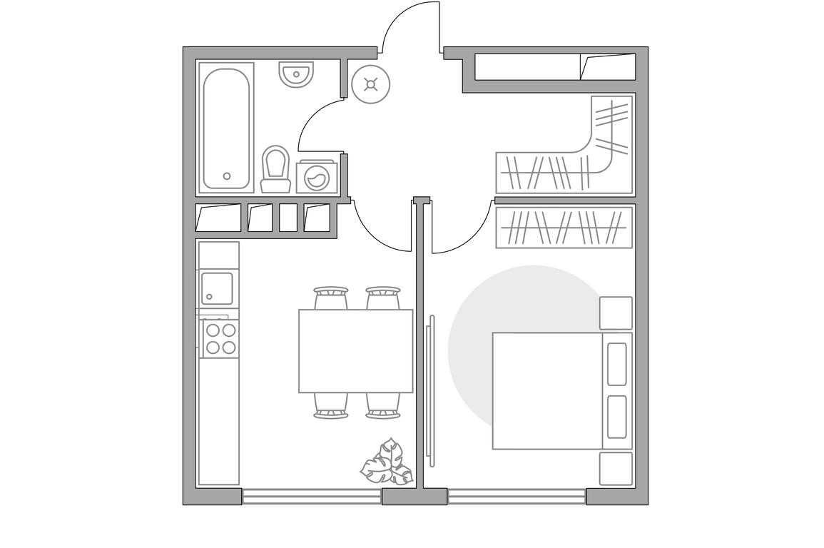 1-BD Apartment Sale, 29.8 sq. m. at Brigantina, Parkovaya ulitsa, 50к1, Dolgoprudny, Moscow Region, Russia #1