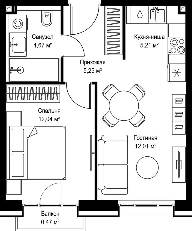 1-BD Apartment Sale, 39.65平方米 at Seliger City, Ilmenskiy Drive, 14к3, Moscow, Russia #1 1-BD Apartment Sale, 39.65平方米 at Seliger City, Ilmenskiy Drive, 14к3, Moscow, Russia #1