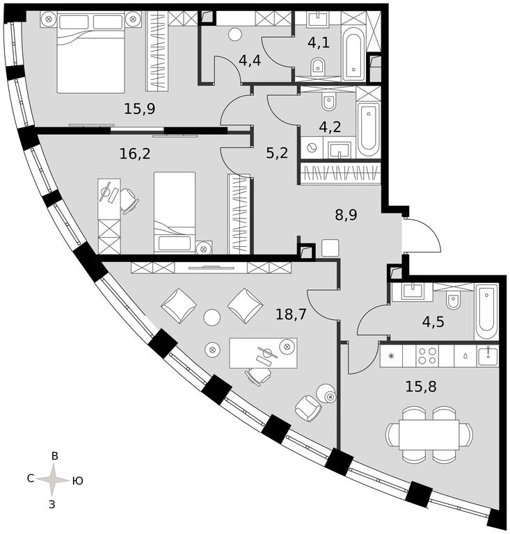 3-BD Apartment Sale, 97.3平方米 at Sydney City, Shenogina Street, 2, Moscow, Russia #1 3-BD Apartment Sale, 97.3平方米 at Sydney City, Shenogina Street, 2, Moscow, Russia #1