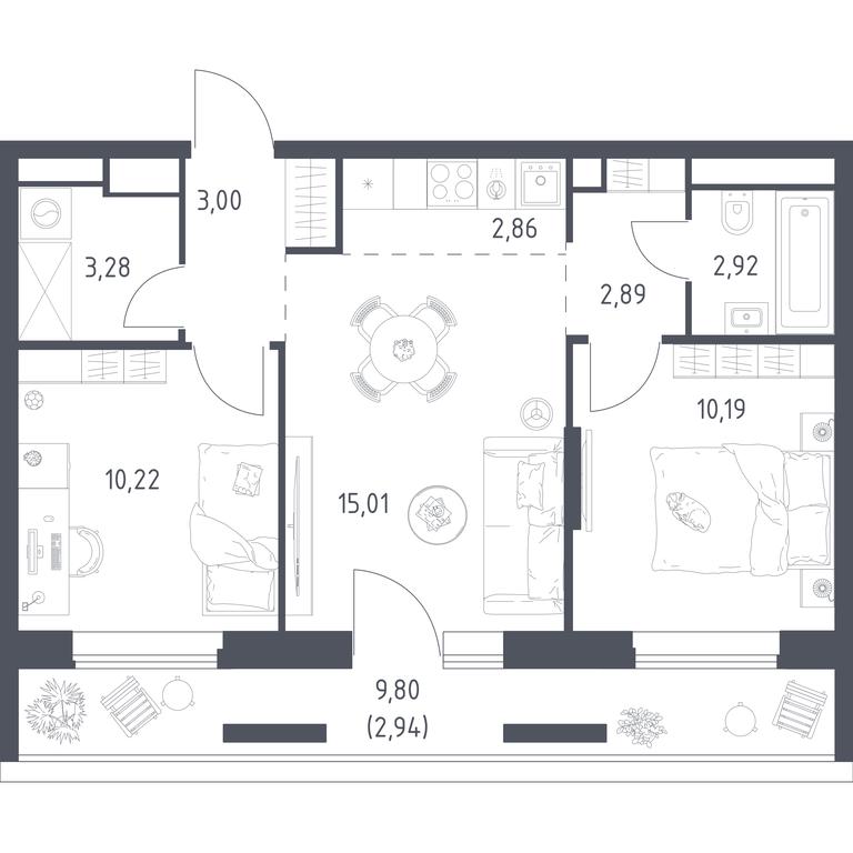 1-BD Apartment Sale, 53.31平方米 at Vereiskaya 41, Vereyskaya Street, 41, Moscow, Russia #1 1-BD Apartment Sale, 53.31平方米 at Vereiskaya 41, Vereyskaya Street, 41, Moscow, Russia #1