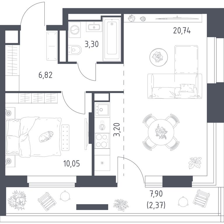 Apartment Sale, 46.48平方米 at Vereiskaya 41, Vereyskaya Street, 41, Moscow, Russia #1