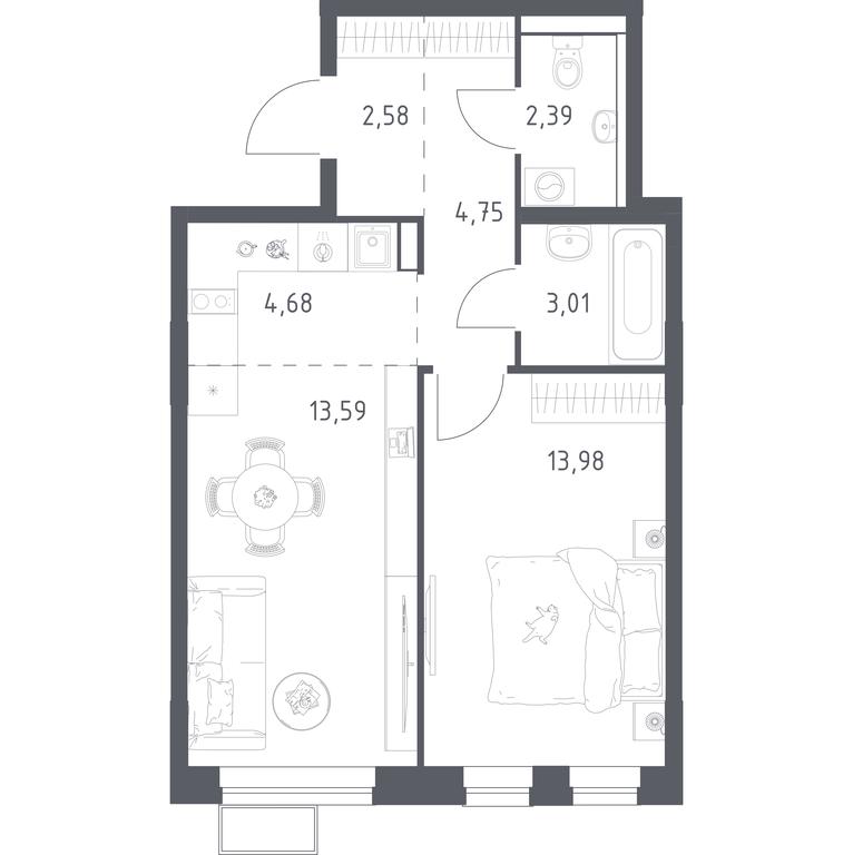 Продажа квартиры, 44,98 м² в ЖК «Егорово Парк», 1-й квартал, посёлок Жилино-1, городской округ Люберцы, Московская область, Россия #1 Продажа квартиры, 44,98 м² в ЖК «Егорово Парк», 1-й квартал, посёлок Жилино-1, городской округ Люберцы, Московская область, Россия #1