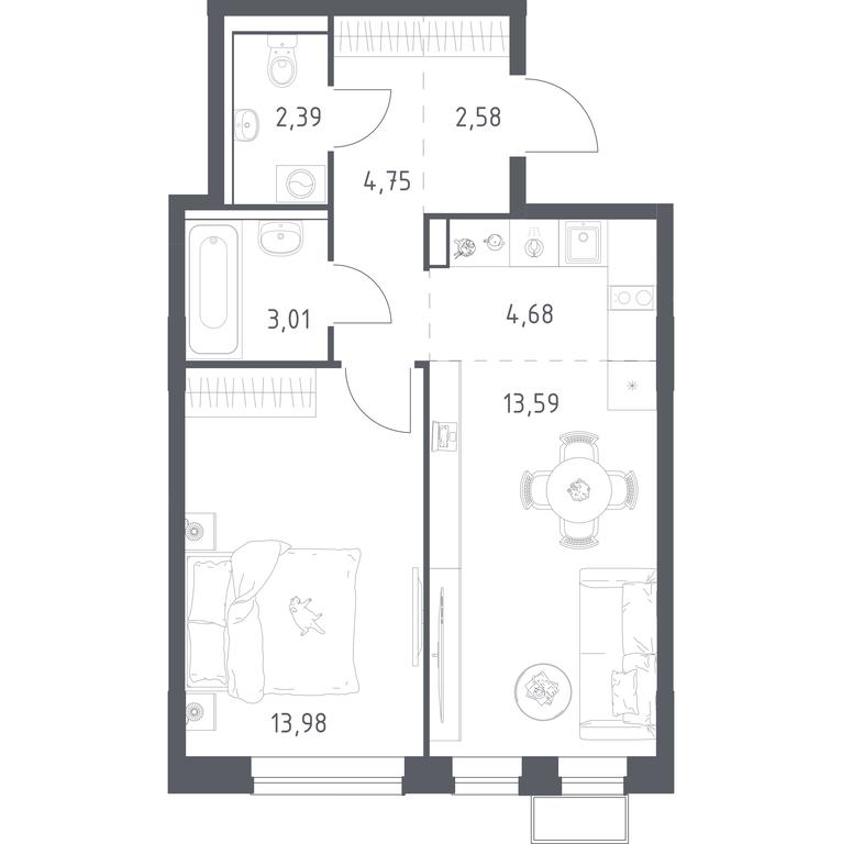 Продажа квартиры, 44,98 м² в ЖК «Егорово Парк», 1-й квартал, посёлок Жилино-1, городской округ Люберцы, Московская область, Россия #1 Продажа квартиры, 44,98 м² в ЖК «Егорово Парк», 1-й квартал, посёлок Жилино-1, городской округ Люберцы, Московская область, Россия #1