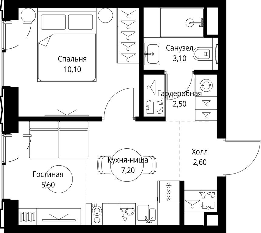 Продажа 1-комн. квартиры, 31,1 м² в ЖК «VEER», Верейская улица, Москва, Россия #1 Продажа 1-комн. квартиры, 31,1 м² в ЖК «VEER», Верейская улица, Москва, Россия #1
