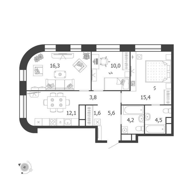 Продажа 3-комн. квартиры, 73,5 м² в ЖК «Шагал (Shagal)», Автозаводская улица, 23, Москва, Россия #1 Продажа 3-комн. квартиры, 73,5 м² в ЖК «Шагал (Shagal)», Автозаводская улица, 23, Москва, Россия #1