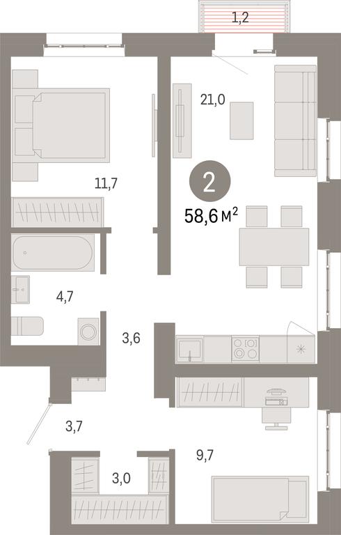 Продажа 2-комн. квартиры, 58,6 м² в ЖК «Квартал Метроном», Тагильская улица, Москва, Россия #1 Продажа 2-комн. квартиры, 58,6 м² в ЖК «Квартал Метроном», Тагильская улица, Москва, Россия #1