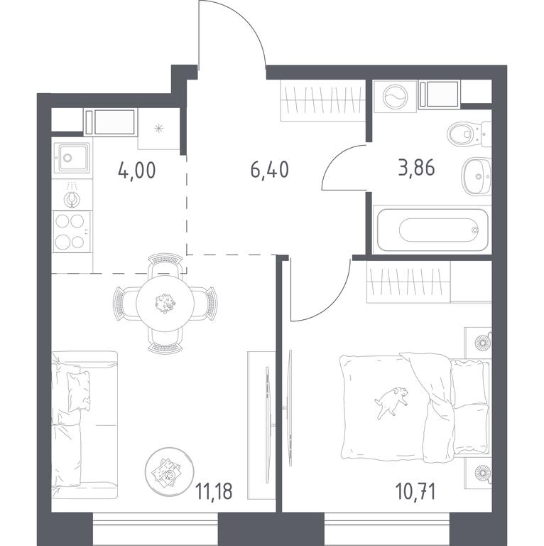 Apartment Sale, 36.15 sq. m. at Tsvetochnye Poliany, kvartal № 23, Filimonkovskoye Municipal Formation, Moscow, Russia #1