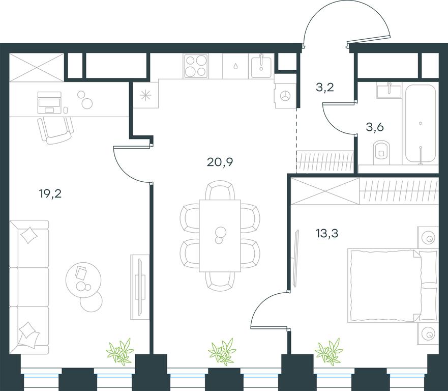 1-BD Apartment Sale, 60.2 sq. m. at Level Seligerskaya, Ilmenskiy Drive, 12, Moscow, Russia #1 1-BD Apartment Sale, 60.2 sq. m. at Level Seligerskaya, Ilmenskiy Drive, 12, Moscow, Russia #1