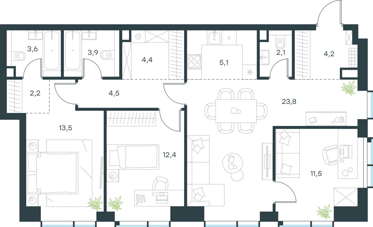 Продажа 3-комн. квартиры, 91,2 м² в ЖК «Павелецкая Сити», Дубининская улица, 59, Москва, Россия #1 Продажа 3-комн. квартиры, 91,2 м² в ЖК «Павелецкая Сити», Дубининская улица, 59, Москва, Россия #1