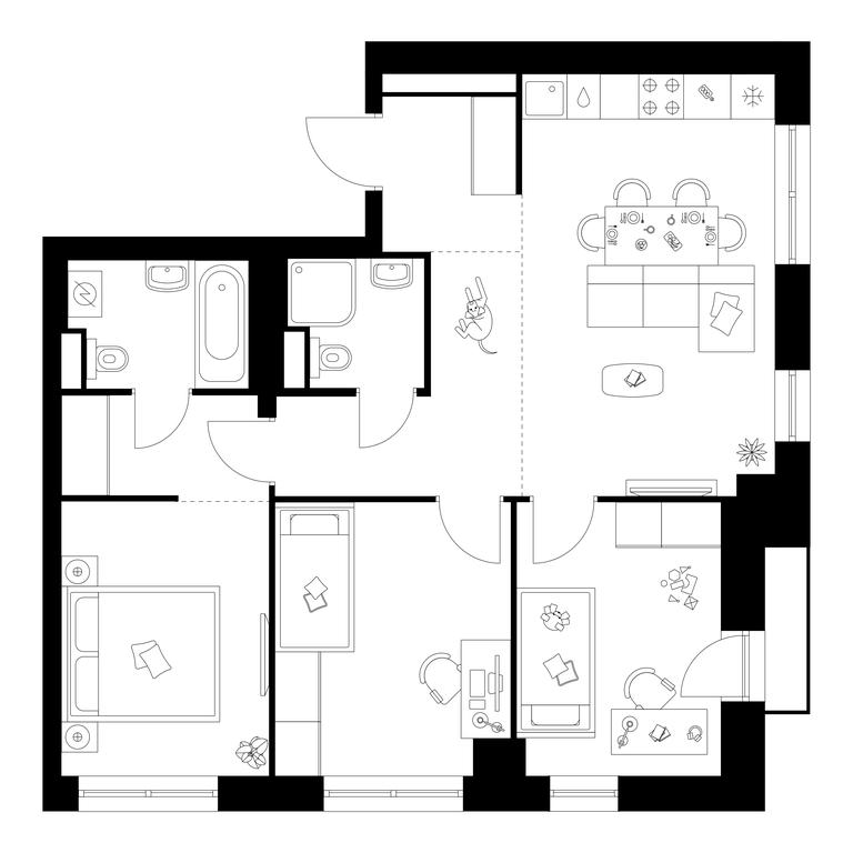 Продажа 3-комн. квартиры, 70,8 м² в ЖК «Нарвин», Кронштадтский бульвар, 14с13, Москва, Россия #1 Продажа 3-комн. квартиры, 70,8 м² в ЖК «Нарвин», Кронштадтский бульвар, 14с13, Москва, Россия #1