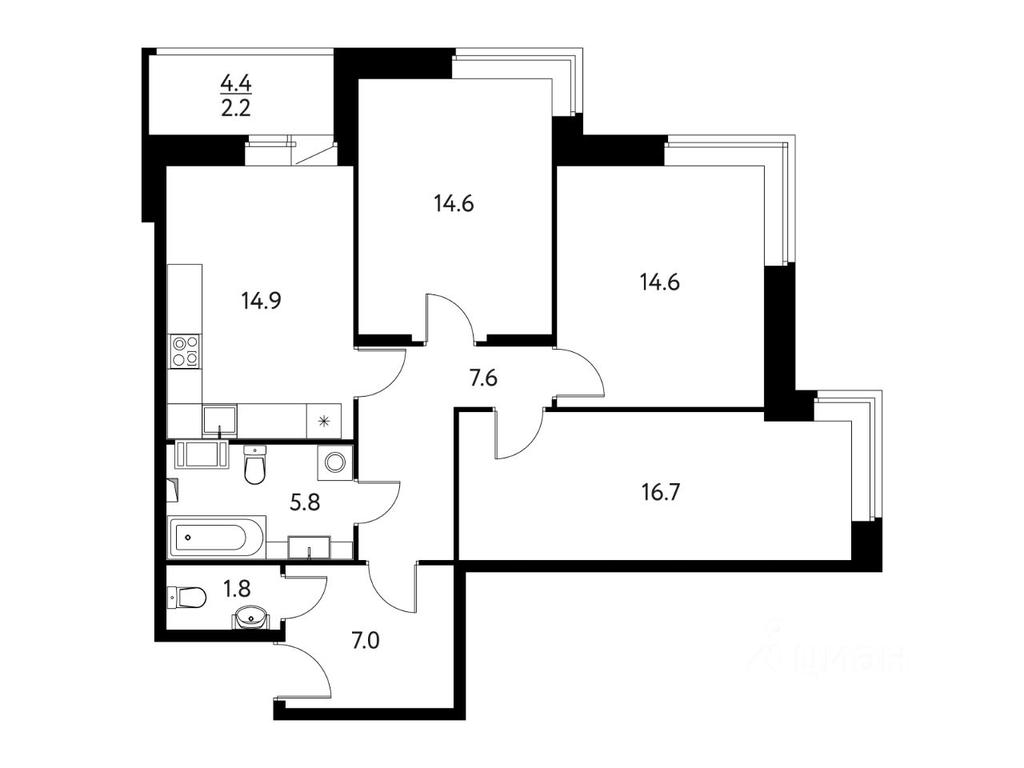 2-BD Apartment Sale, 85.16 sq. m. at Solnechny Park, zhiloy kompleks Solnechny park, Schyolkovo, Moscow Region, Russia #1 2-BD Apartment Sale, 85.16 sq. m. at Solnechny Park, zhiloy kompleks Solnechny park, Schyolkovo, Moscow Region, Russia #1