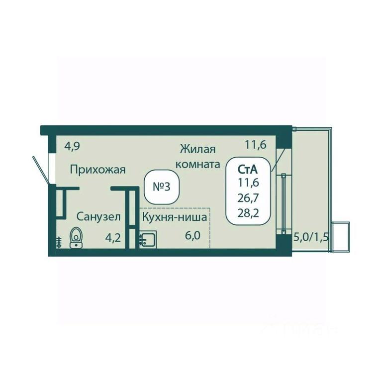 Apartment Sale, 28.2 sq. m. at Andreevka LIFE, Georgievskoe Highway, Moscow Region, Russia #1