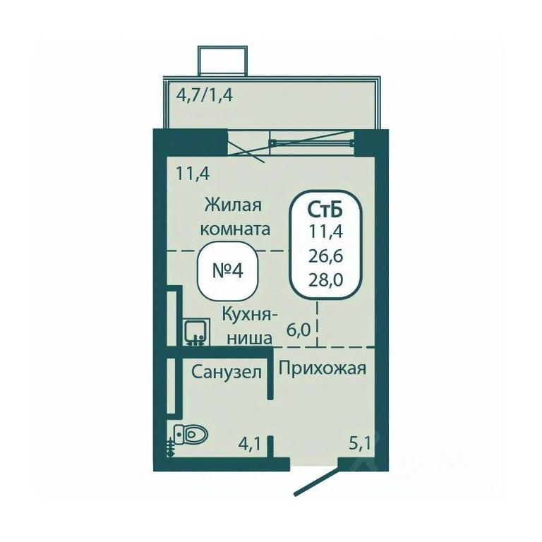 Apartment Sale, 28 sq. m. at Andreevka LIFE, Georgievskoe Highway, Moscow Region, Russia #1