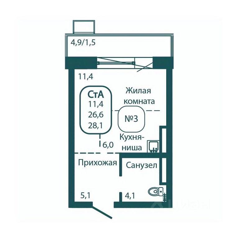 Apartment Sale, 28.1 sq. m. at Andreevka LIFE, Georgievskoe Highway, Moscow Region, Russia #1