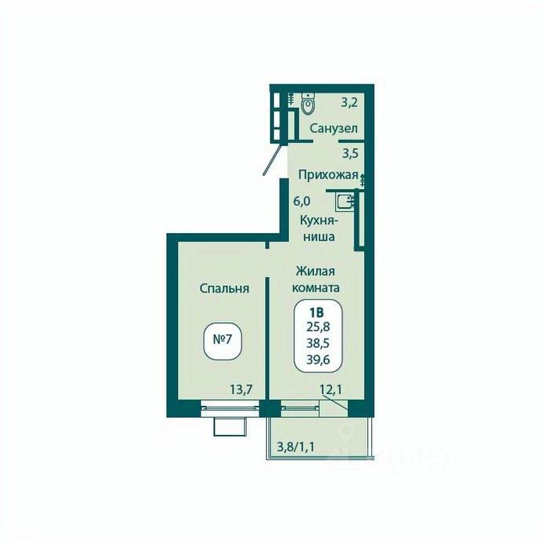 Apartment Sale, 39.6 sq. m. at Andreevka LIFE, Georgievskoe Highway, Moscow Region, Russia #1