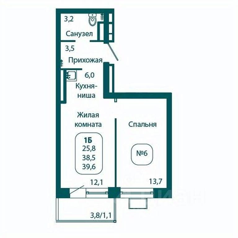 Apartment Sale, 39.6 sq. m. at Andreevka LIFE, Georgievskoe Highway, Moscow Region, Russia #1