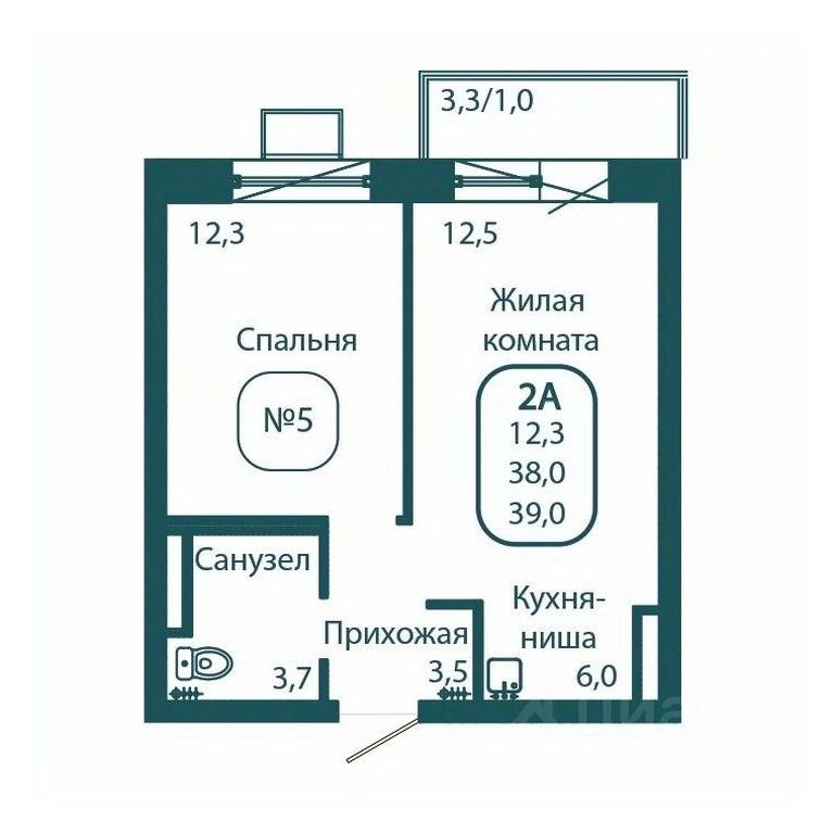 Apartment Sale, 39 sq. m. at Andreevka LIFE, Georgievskoe Highway, Moscow Region, Russia #1