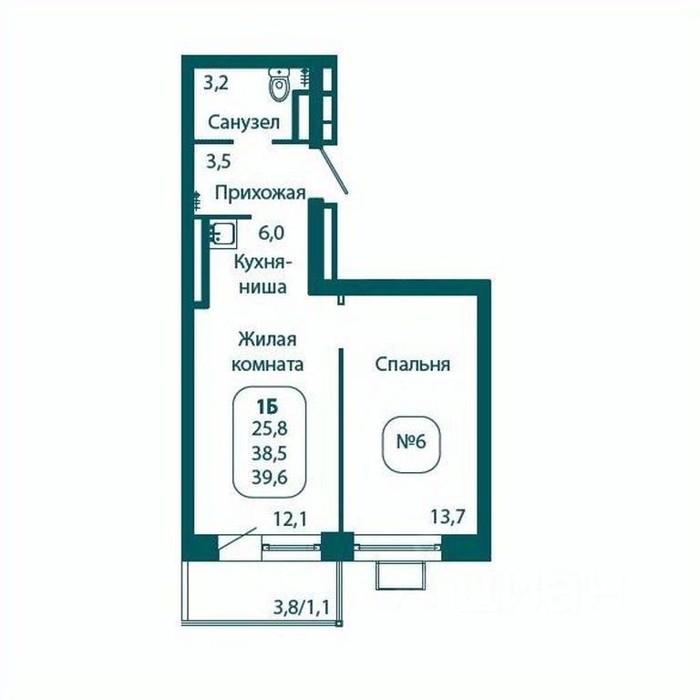 Apartment Sale, 39.6 sq. m. at Andreevka LIFE, Georgievskoe Highway, Moscow Region, Russia #1