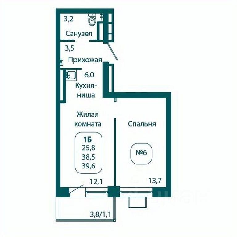 Apartment Sale, 39.6 sq. m. at Andreevka LIFE, Georgievskoe Highway, Moscow Region, Russia #1