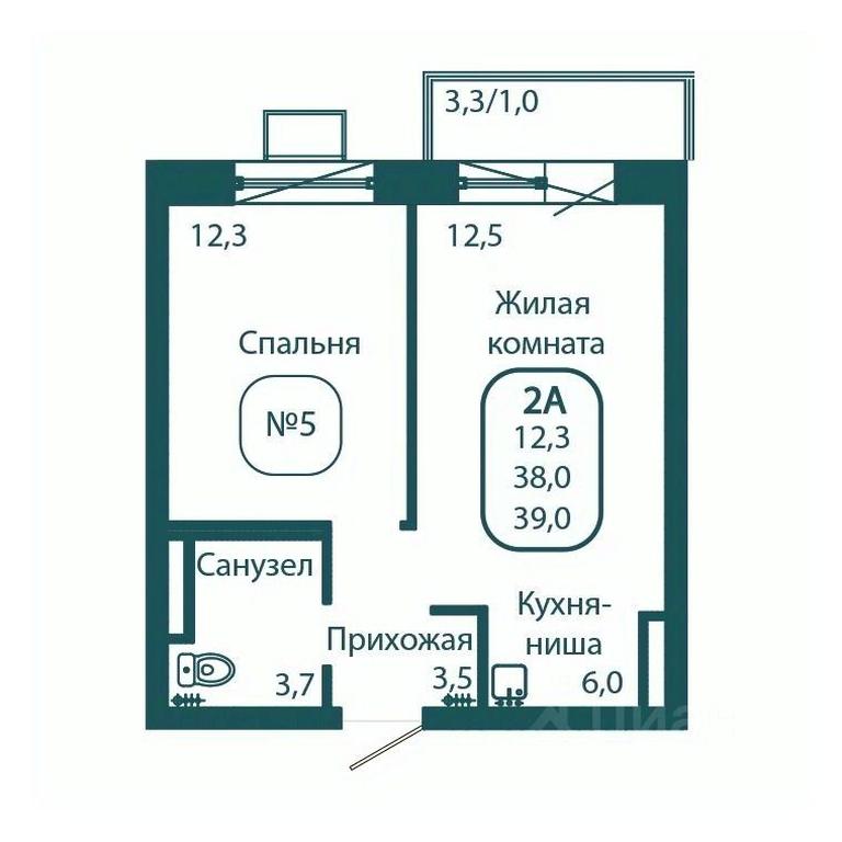 Apartment Sale, 39 sq. m. at Andreevka LIFE, Georgievskoe Highway, Moscow Region, Russia #1