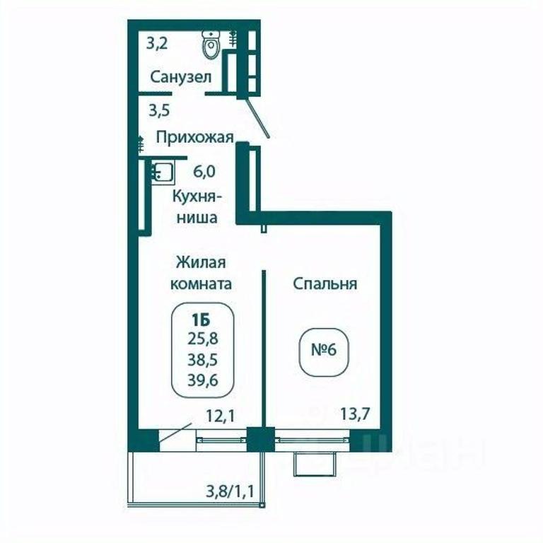 Apartment Sale, 39.6 sq. m. at Andreevka LIFE, Georgievskoe Highway, Moscow Region, Russia #1