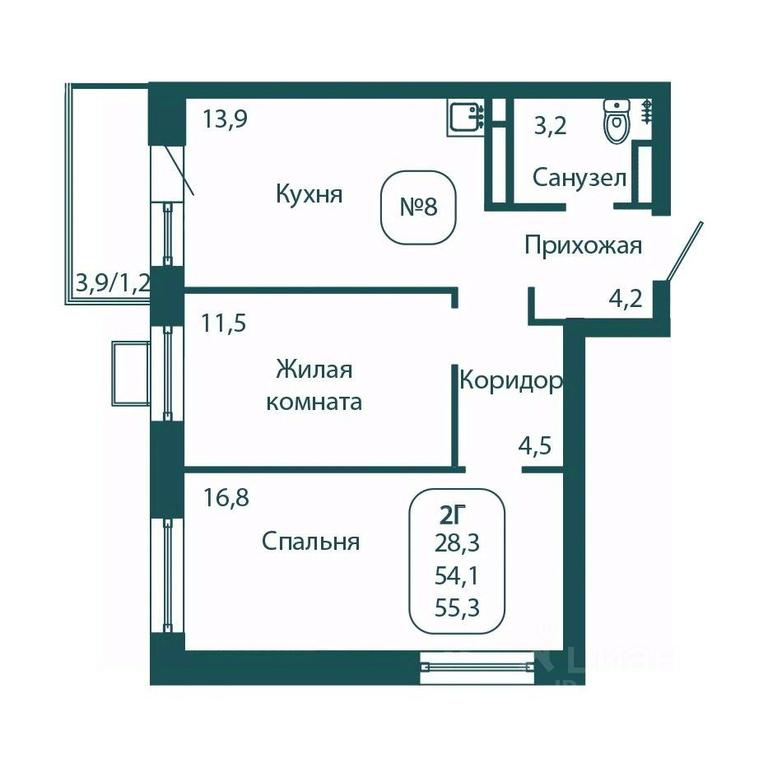 1-BD Apartment Sale, 55.3 sq. m. at Andreevka LIFE, Georgievskoe Highway, Moscow Region, Russia #1