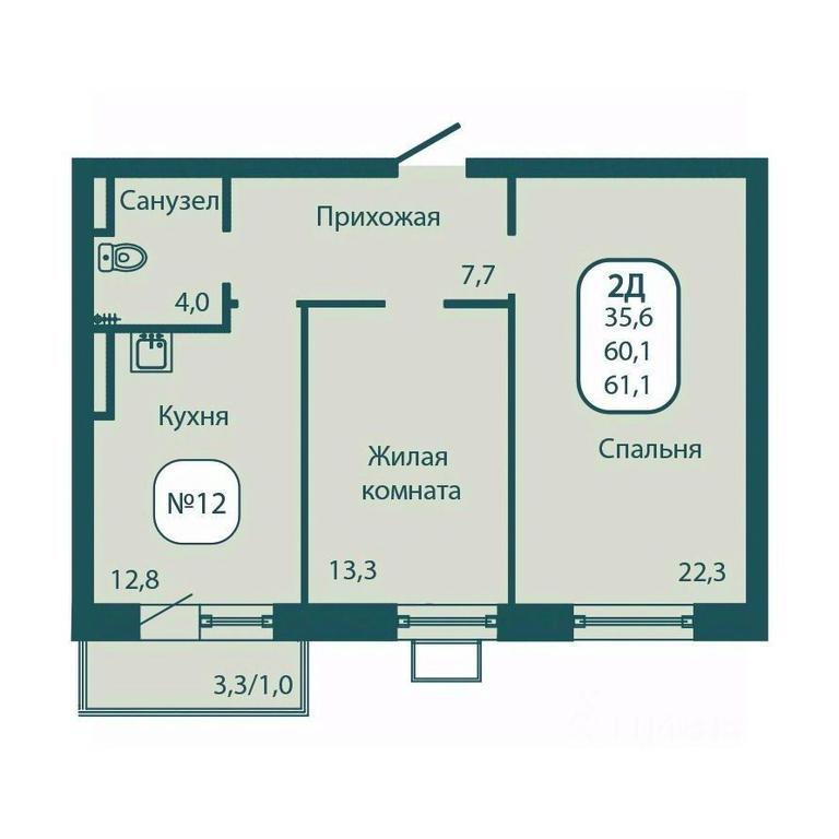 1-BD Apartment Sale, 61.1 sq. m. at Andreevka LIFE, Georgievskoe Highway, Moscow Region, Russia #1 1-BD Apartment Sale, 61.1 sq. m. at Andreevka LIFE, Georgievskoe Highway, Moscow Region, Russia #1