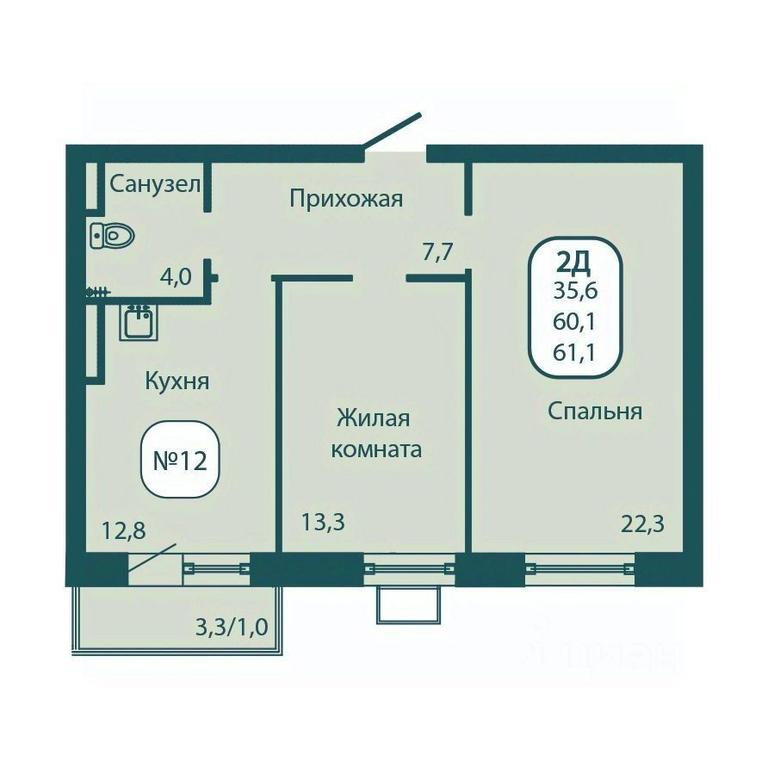 1-BD Apartment Sale, 61.1 sq. m. at Andreevka LIFE, Georgievskoe Highway, Moscow Region, Russia #1 1-BD Apartment Sale, 61.1 sq. m. at Andreevka LIFE, Georgievskoe Highway, Moscow Region, Russia #1