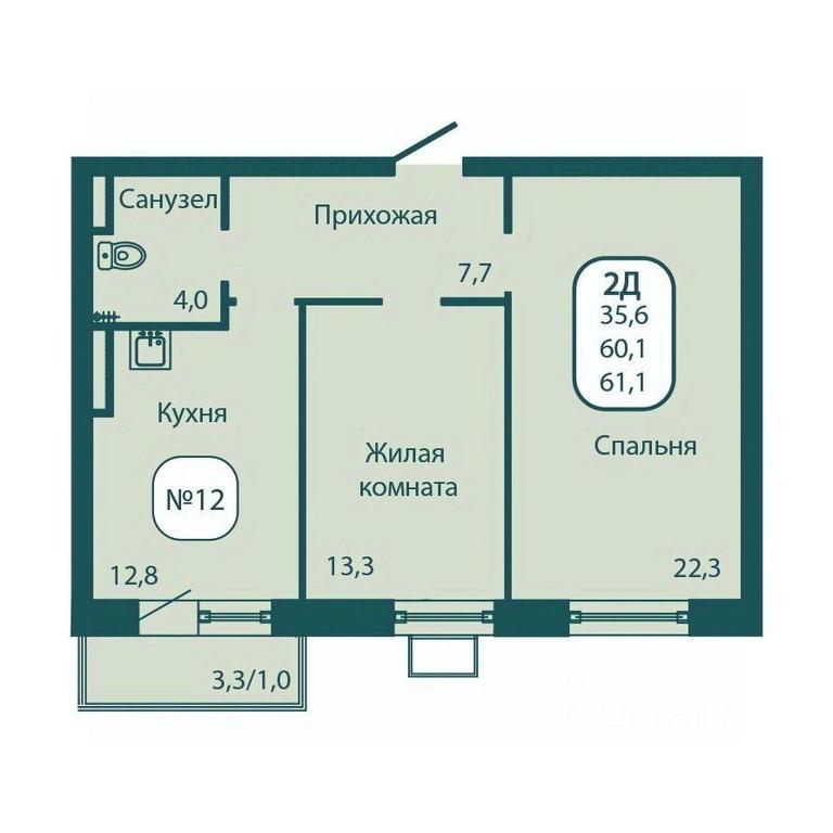 1-BD Apartment Sale, 61.1 sq. m. at Andreevka LIFE, Georgievskoe Highway, Moscow Region, Russia #1 1-BD Apartment Sale, 61.1 sq. m. at Andreevka LIFE, Georgievskoe Highway, Moscow Region, Russia #1