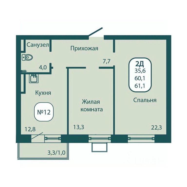 1-BD Apartment Sale, 61.1 sq. m. at Andreevka LIFE, Georgievskoe Highway, Moscow Region, Russia #1 1-BD Apartment Sale, 61.1 sq. m. at Andreevka LIFE, Georgievskoe Highway, Moscow Region, Russia #1