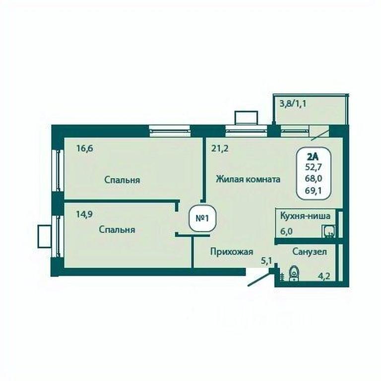 1-BD Apartment Sale, 69.1 sq. m. at Andreevka LIFE, Georgievskoe Highway, Moscow Region, Russia #1 1-BD Apartment Sale, 69.1 sq. m. at Andreevka LIFE, Georgievskoe Highway, Moscow Region, Russia #1